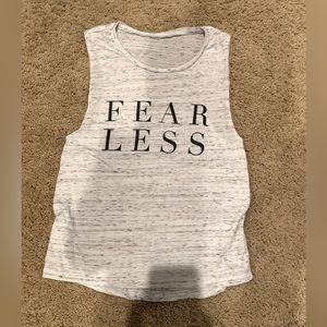 Fearless workout tank! Larger arm hole area, super cute on!
